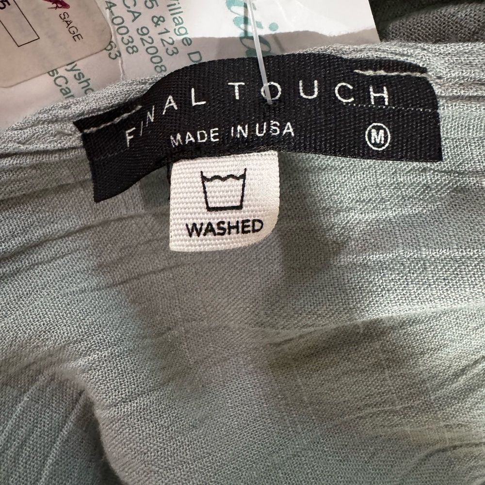 Final Touch Rayon Romper in Sage - Picture 5 of 5